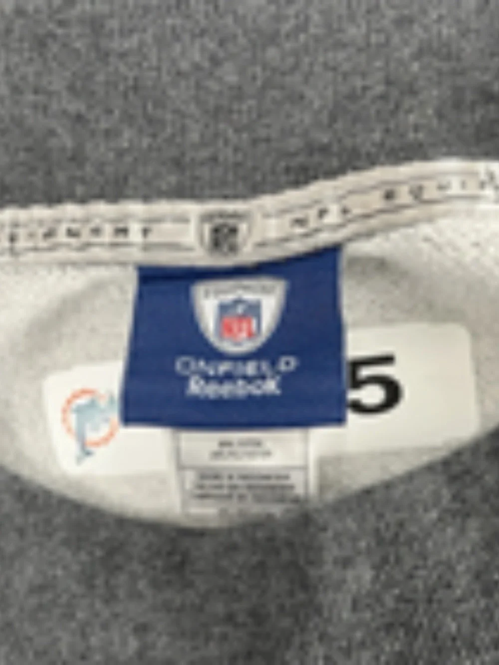 VTG Reebok NFL Equipment Miami Dolphins Player-Issued Practice Crewneck 4X #75